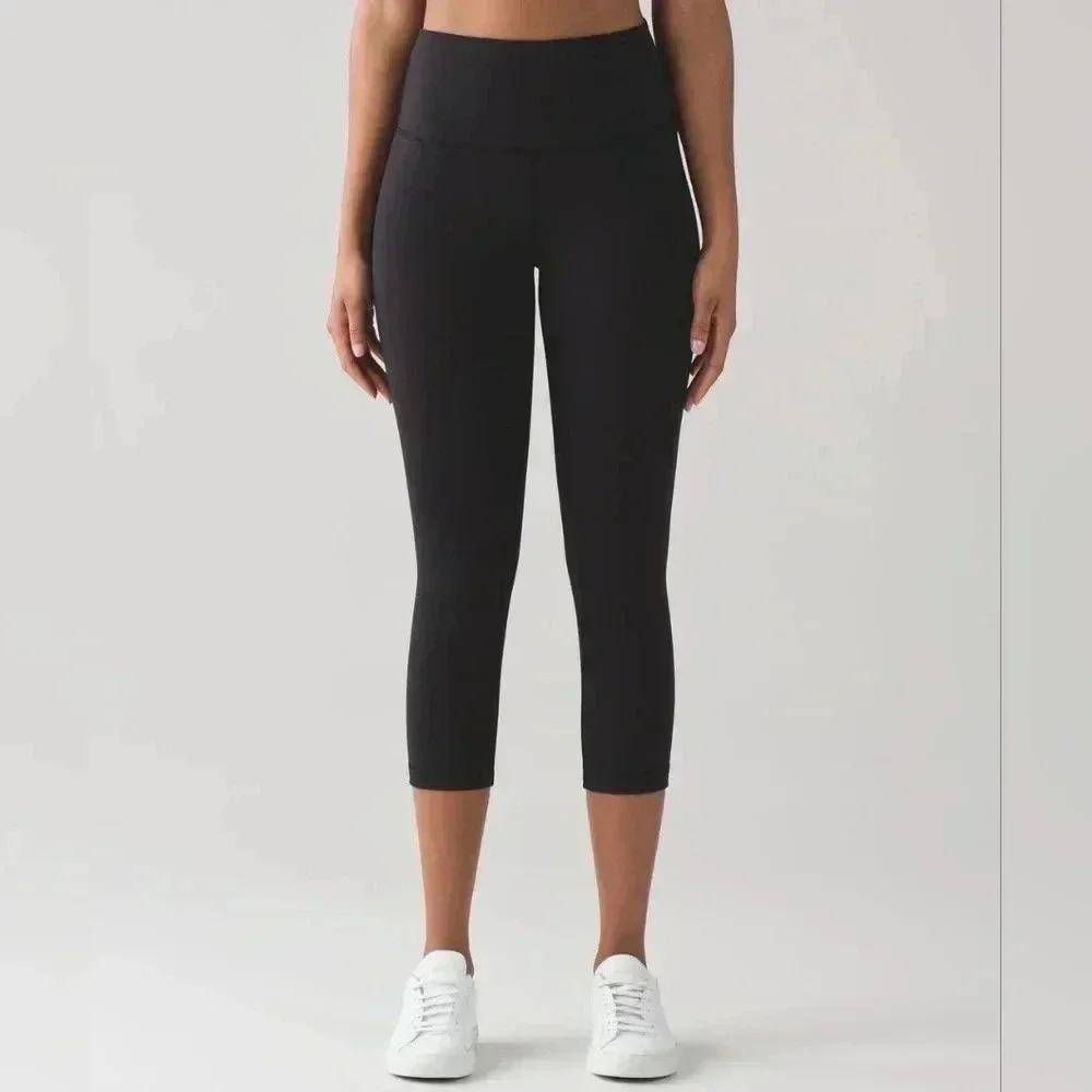 Lululemon Wunder Under Crop (Hi-Rise) *Full-On Luon 21"Black (First Release)